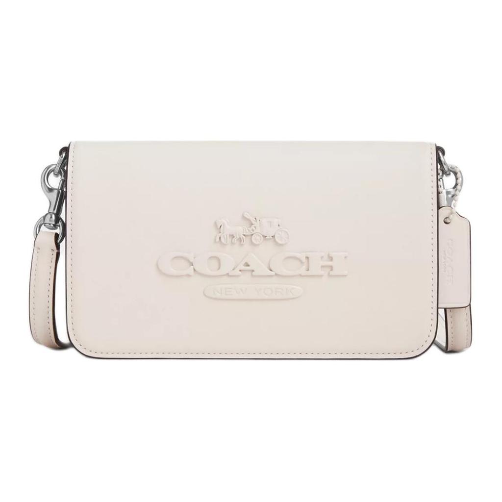 Coach Сумка через плечо Toni 18, с логотипом бренда, съемный плечевой ремень, телячья кожа, маленькая женская сумка, серебристая, CT778-SVHA