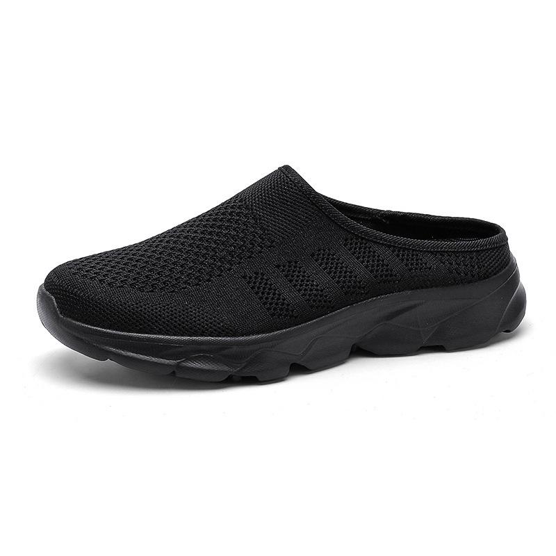 Модная сетка Fly-woven Mesh без пятки, поддержка половины стопы, модная ультралегкая повседневная женская обувь очень большого размера