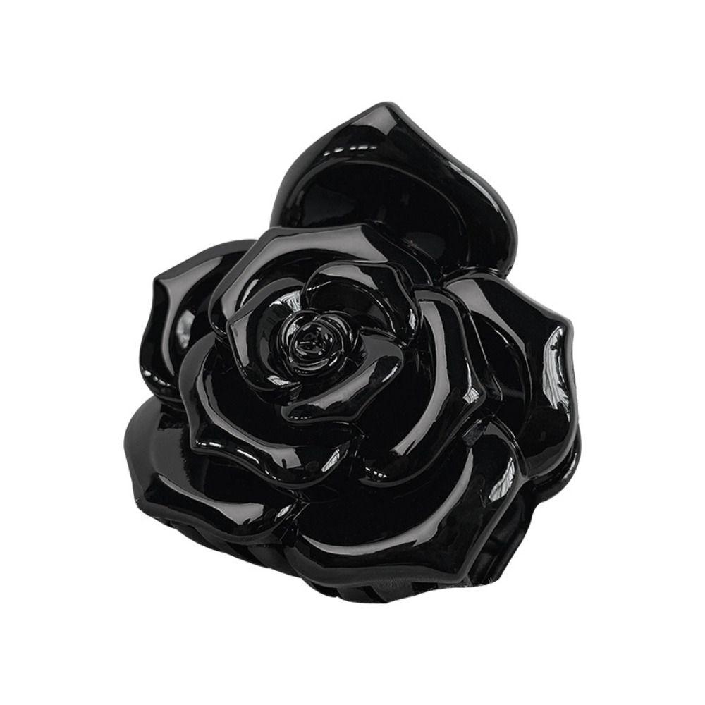 Fashion Design Retro Rose Hair Claw Transparent Acrylic Hair Claw Flower Hair Clip  Beach Vacation