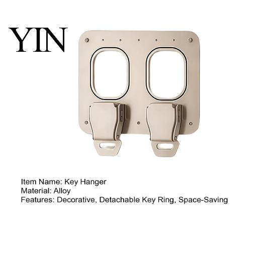 Industrial Style Key Organizer Wall Mounted Hanger with Aircraft Seat Belt Buckle Design for Entryway, Minimalist Alloy Detachable Holder Rack