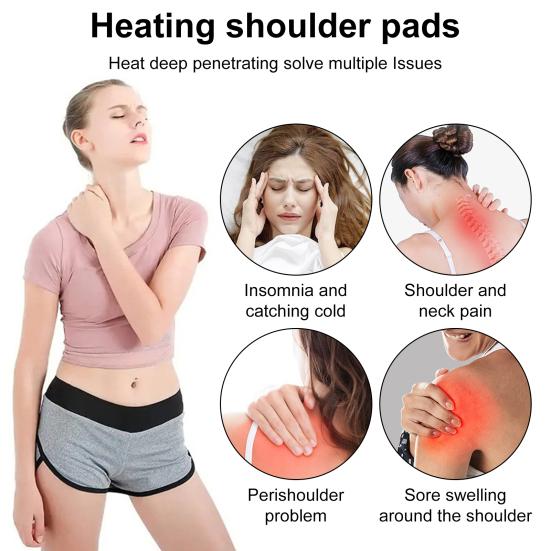 Подогреваемый плечевой бандаж с USB-разъемом, 3 температурных режима, регулируемый, для мужчин и женщин, болезненность, скованность, облегчение боли в плечах, электрический подогрев плечевого бандажа
