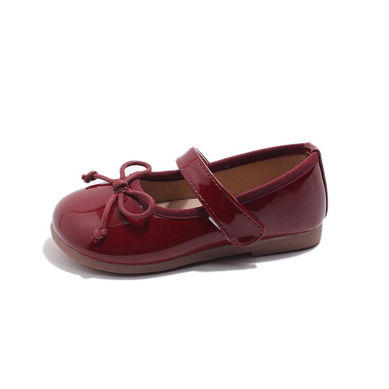 Girls' leather shoes, soft-soled, new summer style, silver-colored, children's princess shoes, with a bow, for little girls and babies