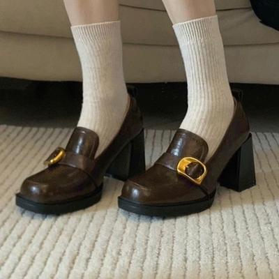 Мода Высокие каблуки Женские Туфли Мэри Джейн Платье Мода Лолита Кожаные Туфли Массивные Дизайнерские Женские Туфли-лодочки 2025 Лето Новые Zapatos Mujer