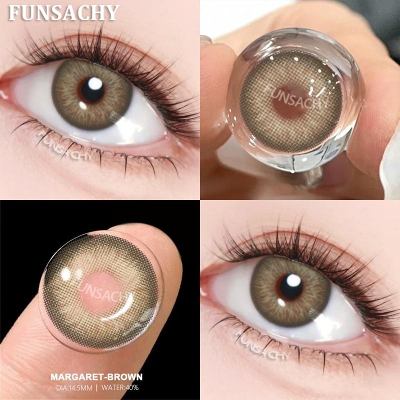 FUNSACHY 1 Pair Blue Contact Lenses for Eyes Natural Colored Contact Blue Eyes Lenses Korean Contacts Lenses Yearly Green Pupil