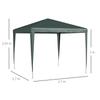 2.7m x 2.7m Garden Gazebo Marquee Party Tent Wedding Canopy Outdoor(Dark Green)