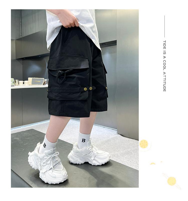 Boys' shorts, summer thin, 2026 new style, mid size children's stylish casual pants, children's summer workwear, five part pants trend