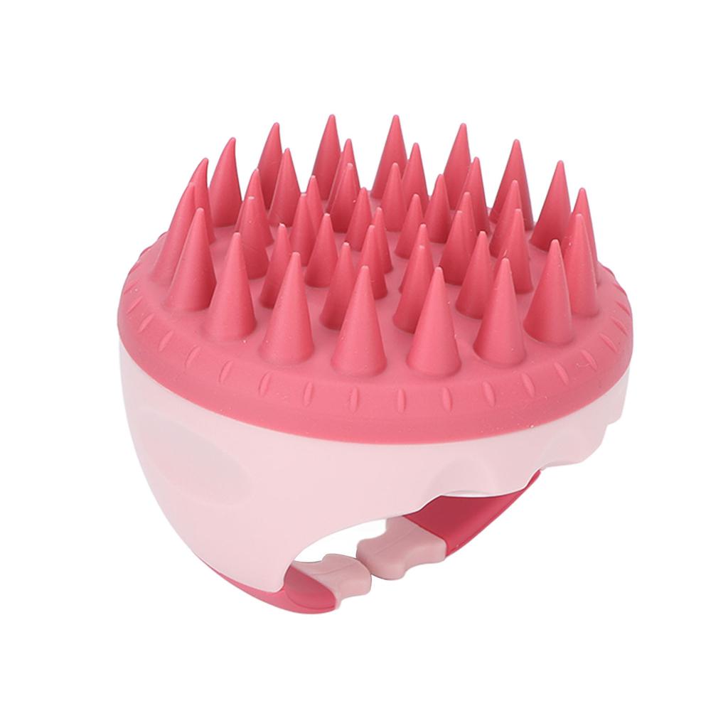 Hair Massager Soft Silicone Waterproof Manual Hair Massage Scalp Cleaning Anti Dandruff Shampoo Brush Pink