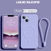 Силиконовый чехол для телефона с ремешком на запястье для iPhone 13 14 Pro Max 12 11 X XR XS 7 8 Plus SE для магнитного чехла для беспроводной зарядки