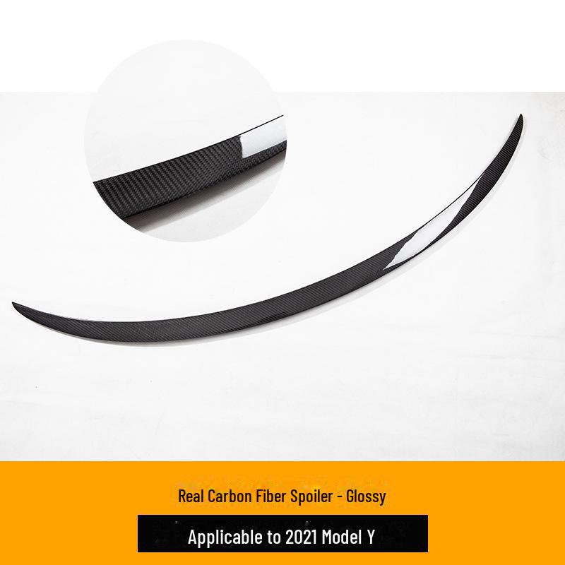 Tesla Model Y Real Carbon Fiber Spoiler - Dry Carbon Modified Tail Wing