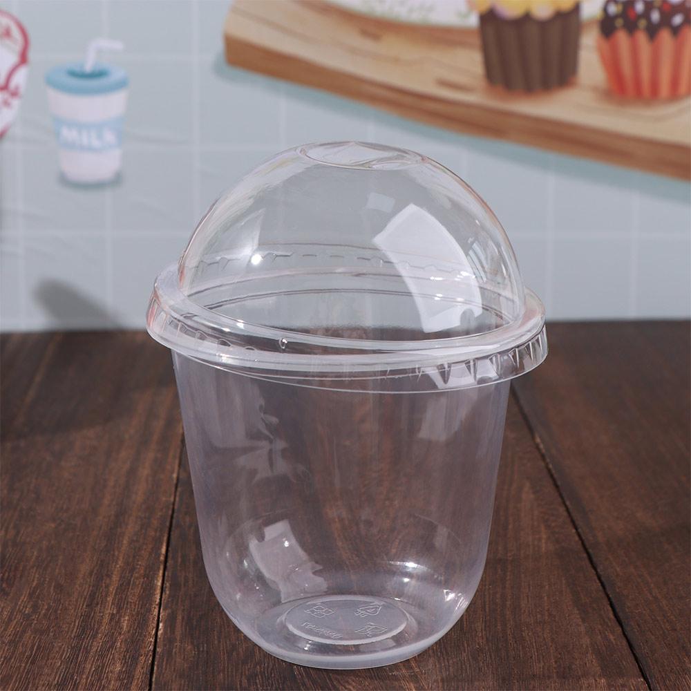 50pcs 250/360/500ML Ice Cream Cup U Shaped Dessert Cup Drinkware Salad Cup Jelly