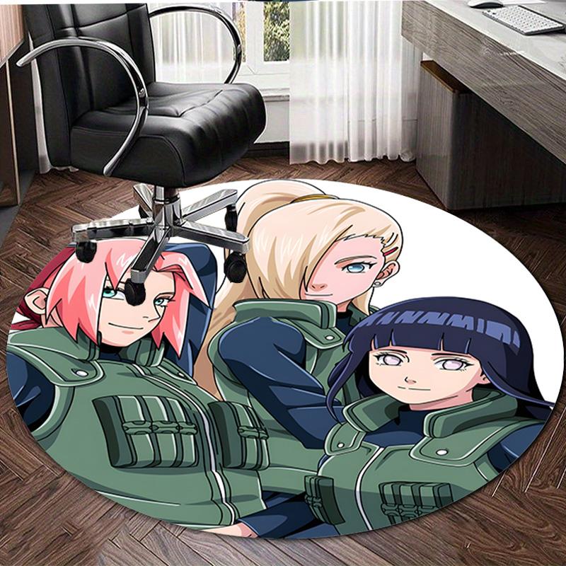 1pc NARUTO Design Printed Area Round Carpet for Bedroom Living Room Home Decor Rugs Mat Non Slip Mat Rug for Bedside