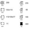 Fixed wheel set 200mm 400kg FPAB 2003 aluminum-rubber