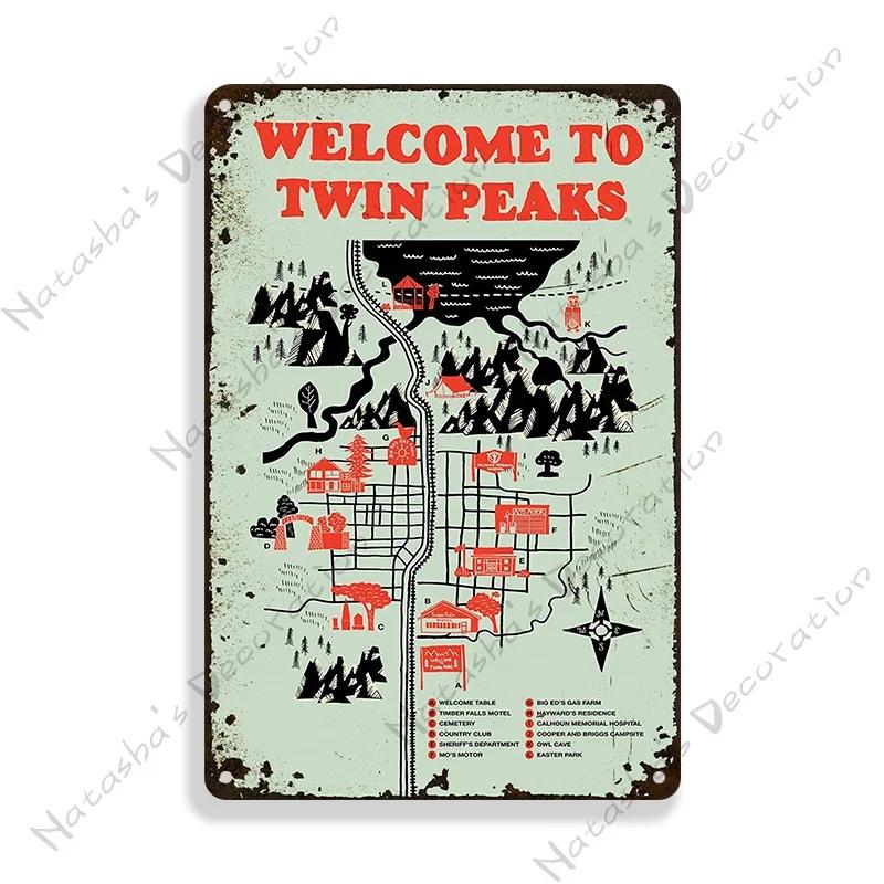 Twin Peaks Classic TV Metal Tin Sign Rusty Metal Signs Poster Home Bar Vintage Metal Poster Industrial Decor Decorative Plate
