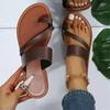 Fashion Women Minimalist Thong Sandals 2024 New Fashion Flat Sandals Summer Outdoor Beach Vacation Leisure Woman Shoes