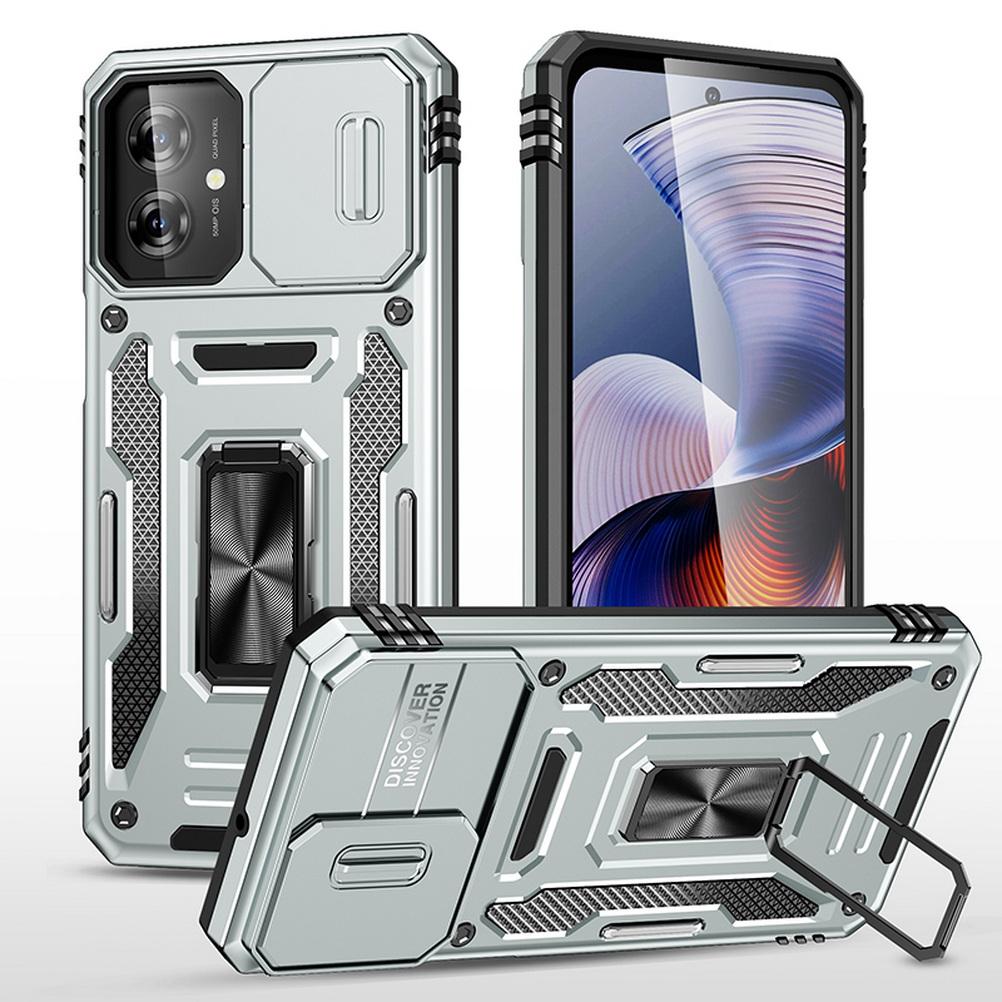 Slid Camera protect case for Moto G55 G84 G54 G24 Power G14 G04 G04S G53 G23 G13 E14 E13 G32 Armor Metal Ring Holder Stand Cover
