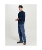 Binpolmen Cotton Basic Collared Neck Knit Navy