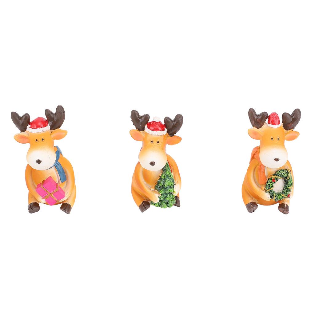 Рождественский олень, украшение из смолы, статуэтка, мультяшный милый лось, настольное украшение для рабочего стола