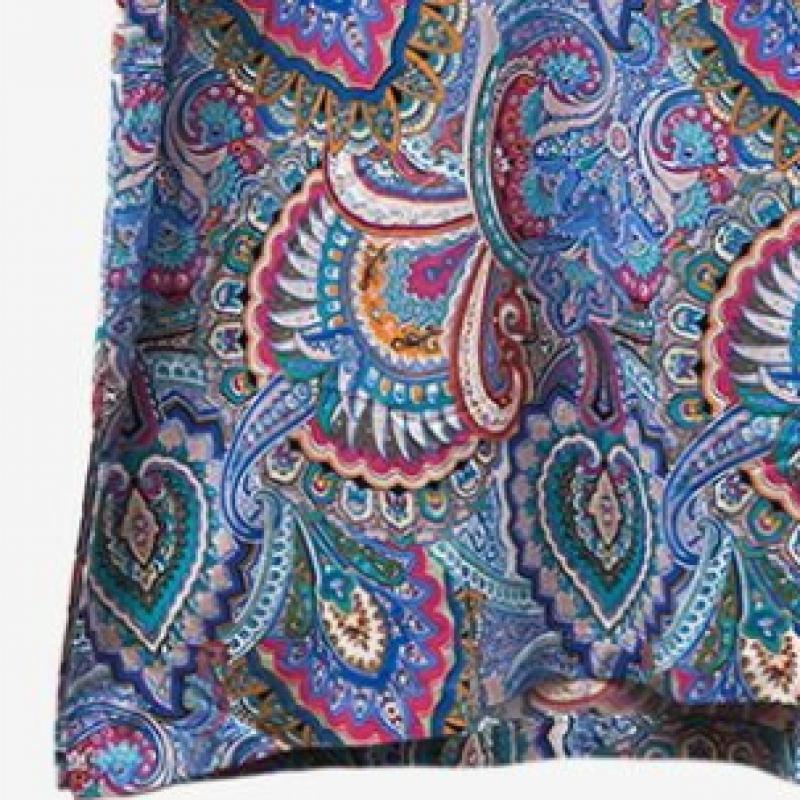 L Affair Фиолетовое Пейсли Короткий рукав Льняное Платье Lwodd705 Pu