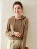 Women's Cashmere Hoodie: Solid Color Loose Slimming Pullover Knit Sweater for Autumn/Winter Outerwear