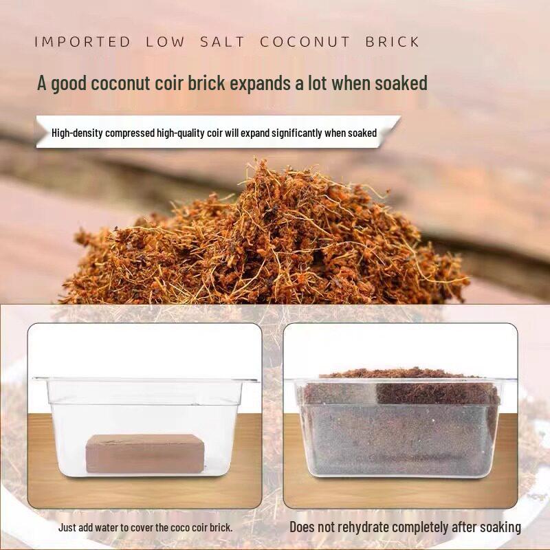 Universal Coconut Coir Soil for Planting - Coarse Coconut Shell Blocks for Flowers and Vegetables