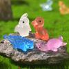 50Pcs Glow-in-the-dark Mini Dinosaur Figurine Luminous Clear Dino Resin Statue Miniature Dinosaur Ornament Home Office Desktop Decoration
