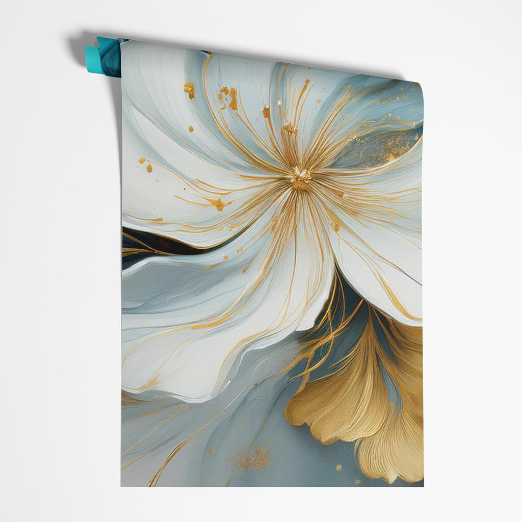 Wallpaper Abstract Turquoise Flower