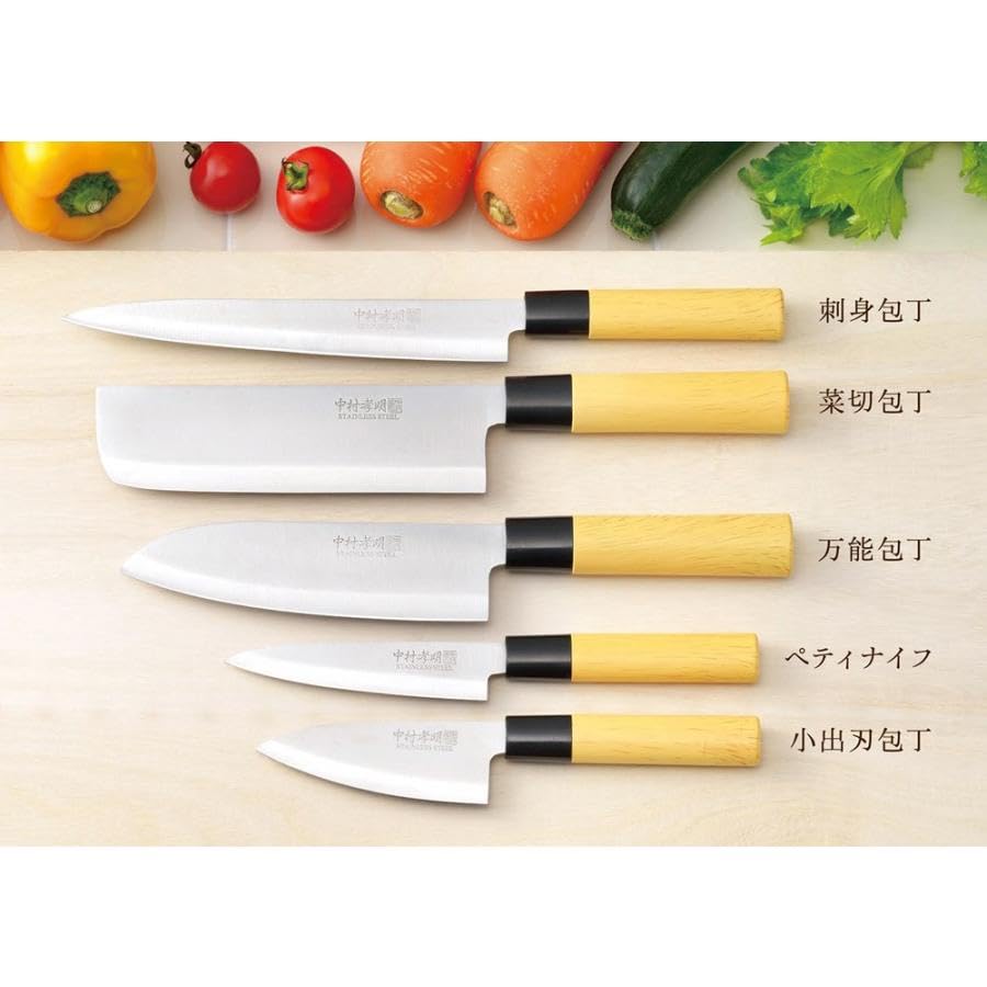 Knife Santoku Petty Long-lasting Sashimi Nakiri Universal Small Deba Set RC Sticker included rcsc1