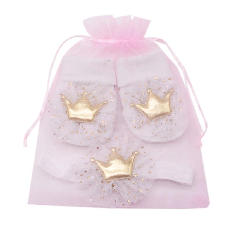 Набор для маленькой принцессы: ободок на голову и мягкие носочки