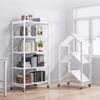 Foldable Large Iron Frame Storage Multifunctional Living Room Rack Multilayer Bookshelf Display Kitchen Storage Rack
