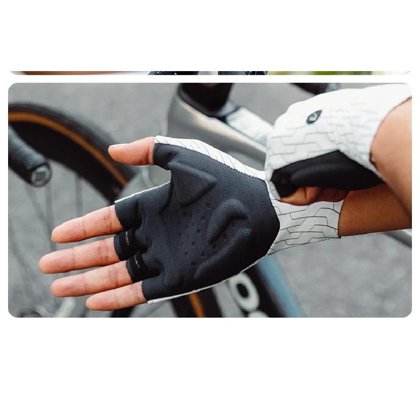 ROCKBROS Cycling Gloves Half Finger Breathable MTB Road Bike Gloves Shock Absorption Thickened Palm Pad Anti-slip Bicycle Gloves