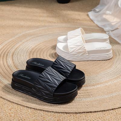 Женские весенние однотонные уличные тапочки повседневные толстые плоские нескользящие пляжные сандалии обувь 36-40