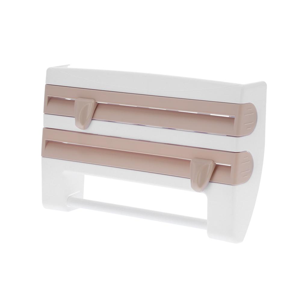 Подставка для хранения пищевой пленки Диспенсер-резак для пленки Держатель для бумажных полотенец Кухонные принадлежности Хаки