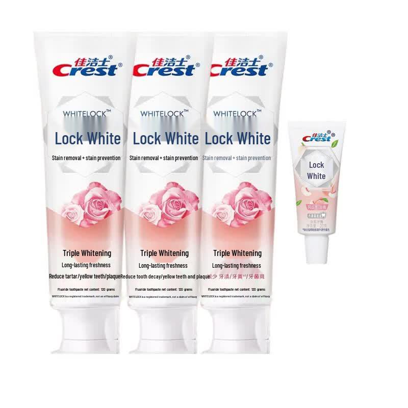 Crest Dual-Color Whitening Toothpaste (Rose & White Peach)