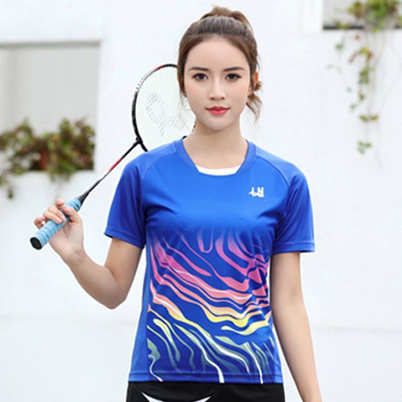 Unisex Badminton Shirt Short Sleeve Quick Dry Sport T-Shirt Training Competition