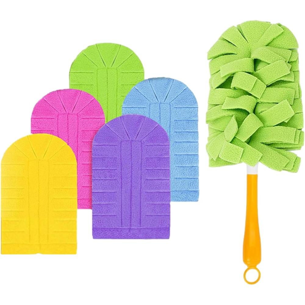 Reusable chenille microfiber duster with removable and washable cover, 360° electrostatic duster replacement kit.