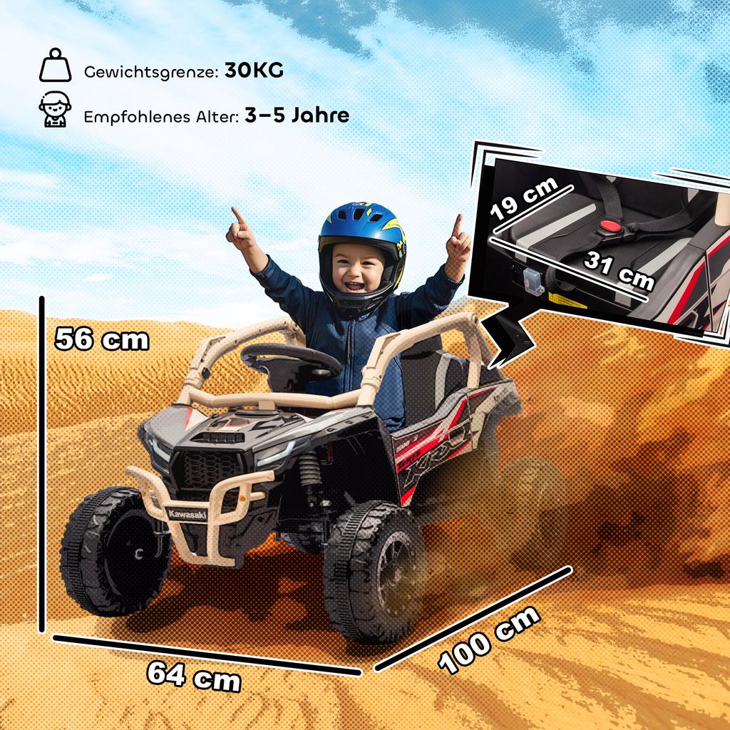 12V Electric Off-Road Vehicle for Kids, Remote Control, LED Lights, Music, Horn, for Children 3-8 Years, Yellow