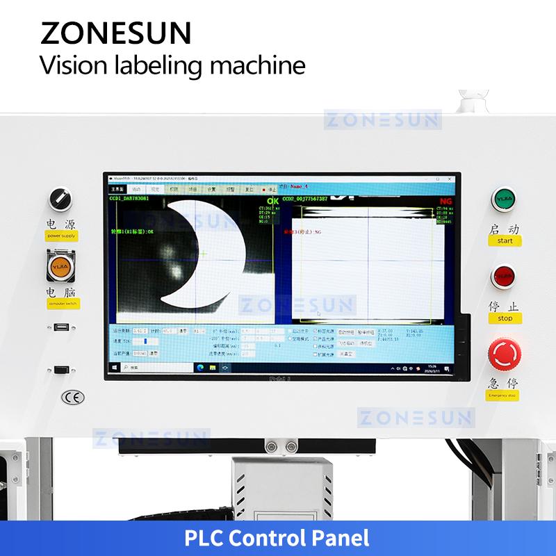 ZONESUN ZS-STB3 Automatic Vision Positioning Labeling Machine CCD Camera Guided Smart Visual Alignment