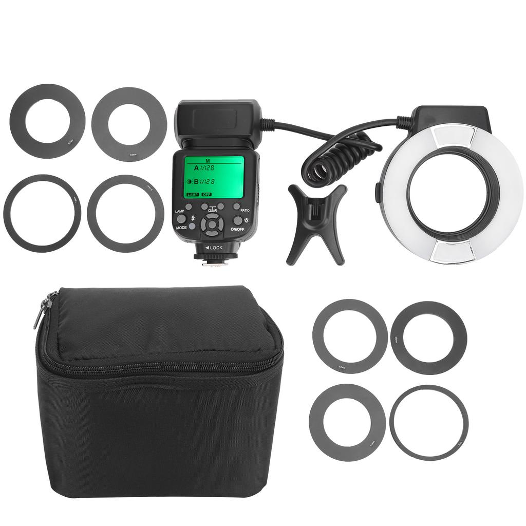 TTL Ring Shape Macro Flash Camera Flashlight Auto Focus with Adapter Ring Fit for Nikon