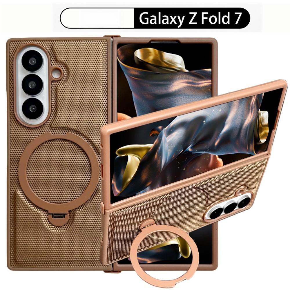 Чехол для телефона с держателем для Samsung Galaxy Z Fold 7 5G, Магнитный, Жесткий ПК, Защитный, Цветной, Ударопрочный, Задняя крышка
