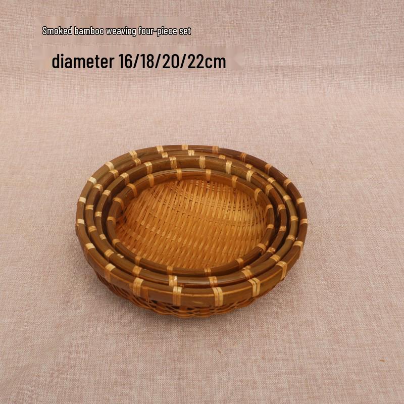 Плетеная бамбуковая многоцелевая корзина для паровых булочек, овощей и фруктов - маленькая корзина для риса/веяния/слива.