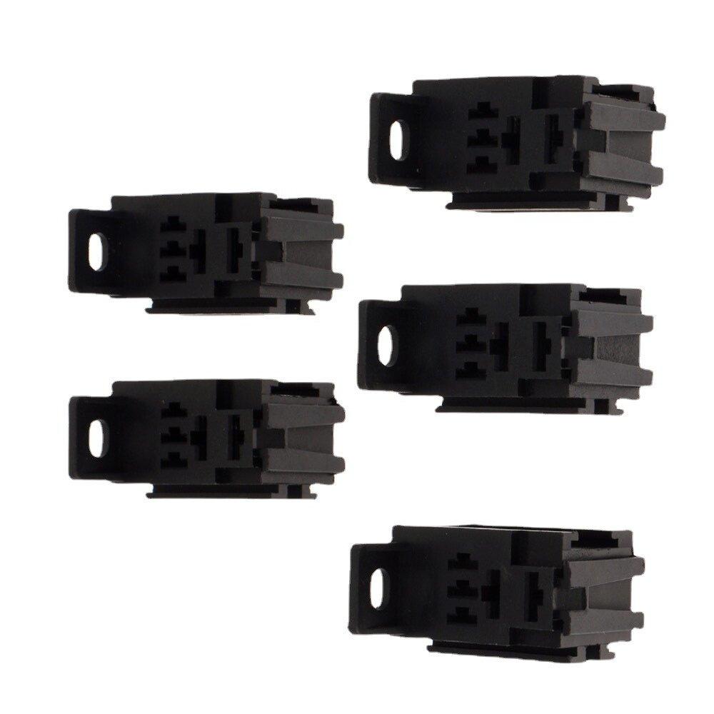 New 5 Sets 40A 5Pin Car Relay Socket with Terminals 6.3mm 4.8mm For Car Truck