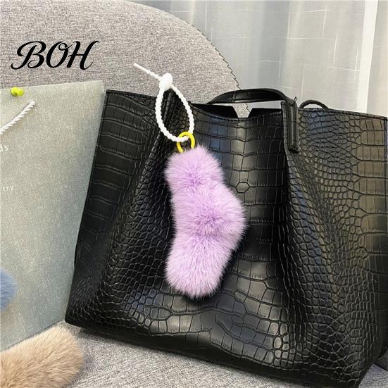 Lightweight Plush Pendant Twist Knot Bag Charm, Fuzzy Keychain Pendant, Hanging Ornament Decoration for Backpacks, Handbags, Purse, Car Keys Charm