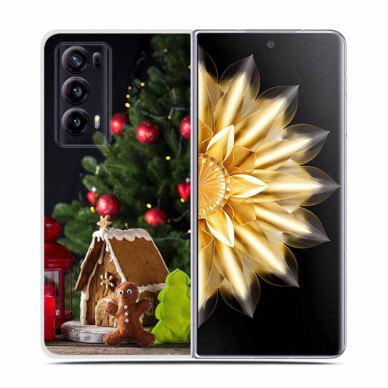 For Honor Magic V2 Case VER-AN1 Christmas Cute Clear Hard Plastic PC Back Cover For Huawei Honor Magic V2 5G Coques Cartoon Bags