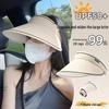 2025 Women's Open-Top Sun Hat: Windproof, UV Protection, Large Brim for Summer Cycling