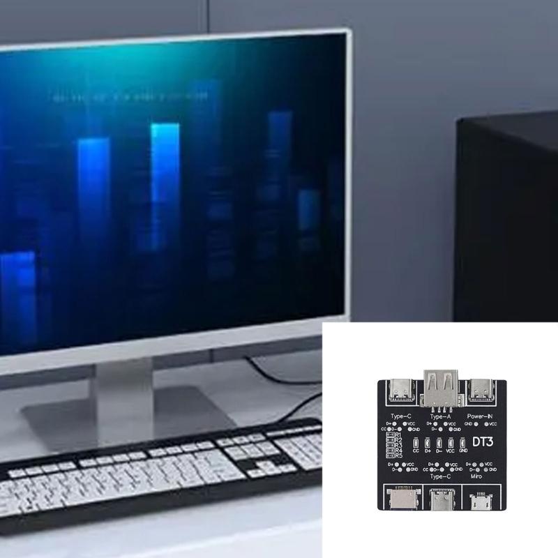 Тестер USB-кабеля для передачи данных PCBТестовая плата USB-кабеля для передачи данных Инструмент-аксессуар для быстрых детекторов для аномалий кабеля передачи данных