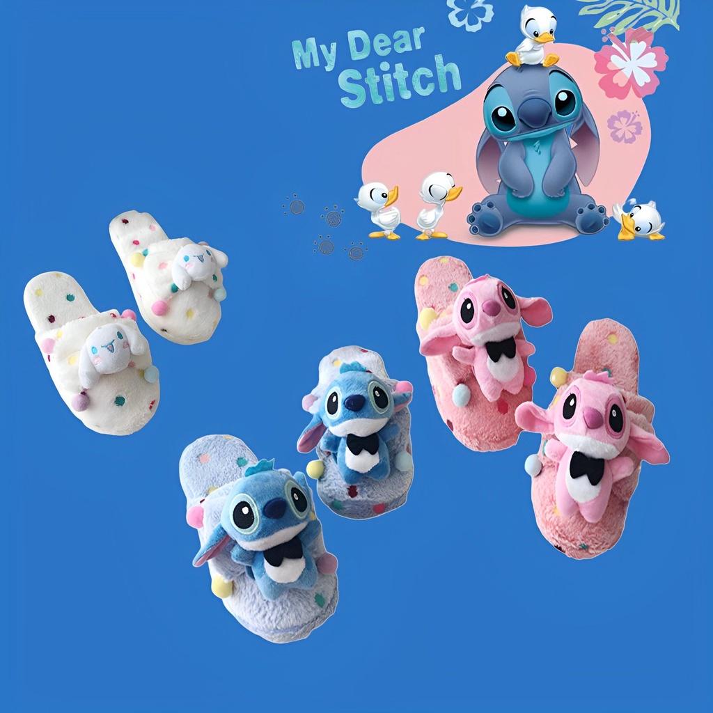 Soft And Cosy Unisex Cartoon Slippers Lilo&stitch Plush Shoes
