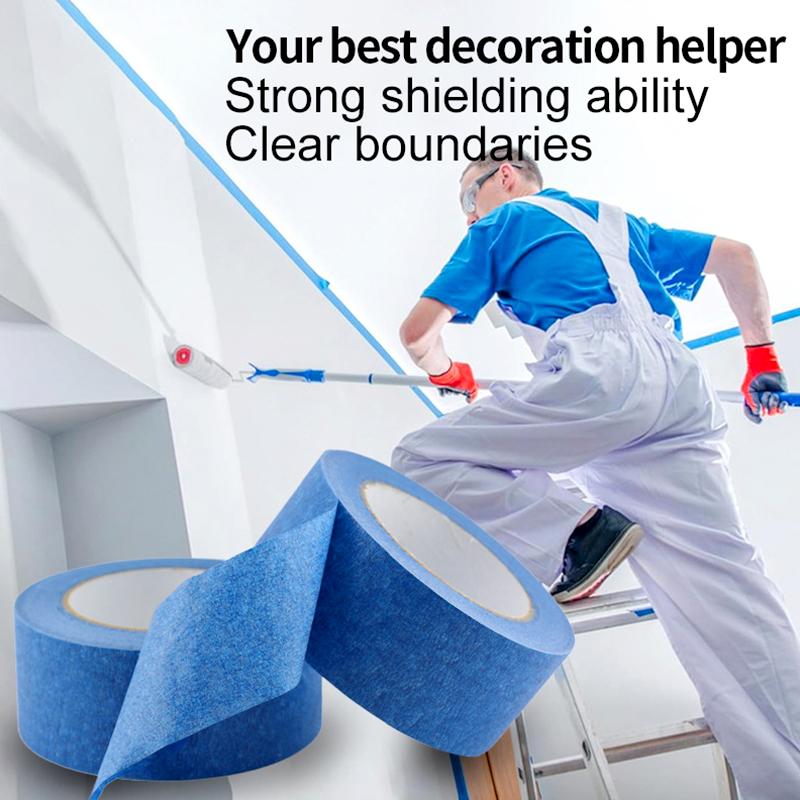 2/6/10Roll Paint Tape Blue Multi-surface Construction Masking Easy Removal Security Wall Painting 20M/Roll Home