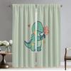 Anti-mosquito Curtains for Living Room Curtain Little Dinosaur Partition Home Interior Curtains 2 Pieces Shades Kitchen Blackout