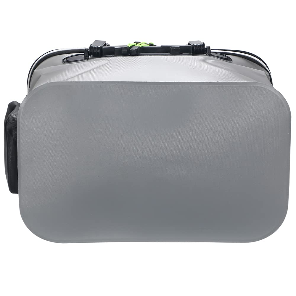 Foldable Fishing Bucket with Lid for Fishing Outdoor Storage Tackle, (Gray, 50cm)