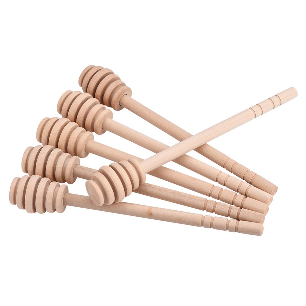 Zk30 Household Wooden Jam Honey Dipper Jar Dispensing Collecting Stirring Rod Stick 16cm